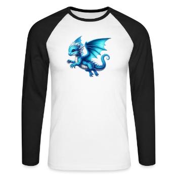 Dragon - Unisex Long Sleeve Baseball T-Shirt - white/black - Front - Nik (191cm)