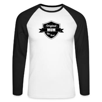 Best Mom - Mother's Day - Unisex Long Sleeve Baseball T-Shirt - white/black - Front - Nik (191cm)
