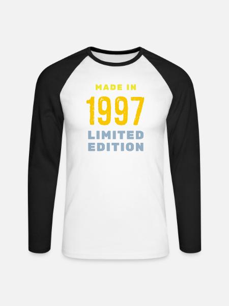1997 - Unisex Long Sleeve Baseball T-Shirt - white/black