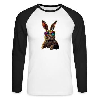 Lapin Lapin Lover Lièvre Lapin Mignons Lapins - T-shirt baseball manches longues Homme - blanc/noir - Devant - Nik (191cm)