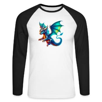 Dragon - Unisex Long Sleeve Baseball T-Shirt - white/black - Front - Nik (191cm)