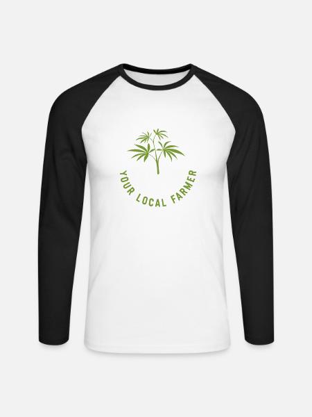 Support Your Local Farmer Cannabis - Unisex Long Sleeve Baseball T-Shirt - white/black