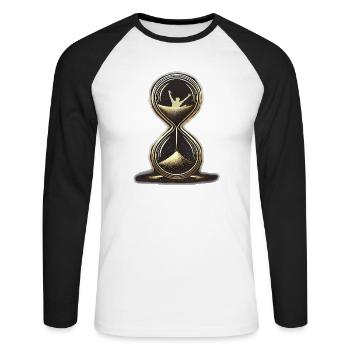 Vie humaine - T-shirt baseball manches longues Homme - blanc/noir - Devant - Nik (191cm)
