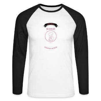 Secret Maman Grande Sœur - T-shirt baseball manches longues Homme - blanc/noir - Devant - Nik (191cm)