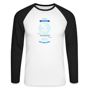 Big Brother Tee enthüllen - Unisex Baseballshirt langarm - Weiß/Schwarz - Vorne - Nik (191cm)