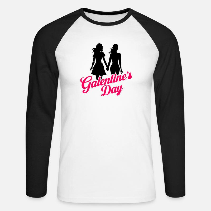 Galentine's Day 2026 Mädchen - Unisex Baseballshirt langarm - Weiß/Schwarz