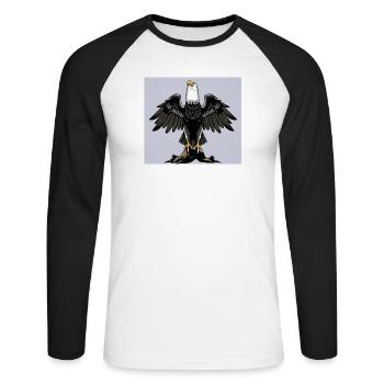 Aigle - T-shirt baseball manches longues Homme - blanc/noir - Devant - Nik (191cm)