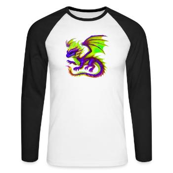 Dragon - Unisex Long Sleeve Baseball T-Shirt - white/black - Front - Nik (191cm)