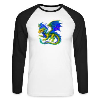 Dragon - Unisex Long Sleeve Baseball T-Shirt - white/black - Front - Nik (191cm)