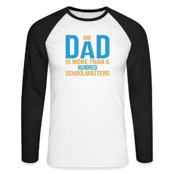 Ein Dad ist mehr als hunderte an Schulmeistern - Unisex Baseballshirt langarm - Weiß/Schwarz - Vorne - Nik (191cm)