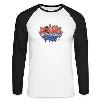 Graffiti Mother Day - Unisex Long Sleeve Baseball T-Shirt - white/black - Front - Nik (191cm)