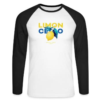 Limoncello Citrons Amalfi Italie Été - T-shirt baseball manches longues Homme - blanc/noir - Devant - Nik (191cm)