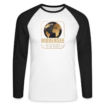 Hiddensee - Unisex Baseballshirt langarm - Weiß/Schwarz - Vorne - Nik (191cm)