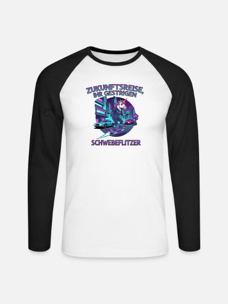 Zukunftseinhorn - Unisex Baseballshirt langarm - Weiß/Schwarz