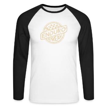 Enduro Freak | Retro Design - Unisex Long Sleeve Baseball T-Shirt - white/black - Front - Nik (191cm)