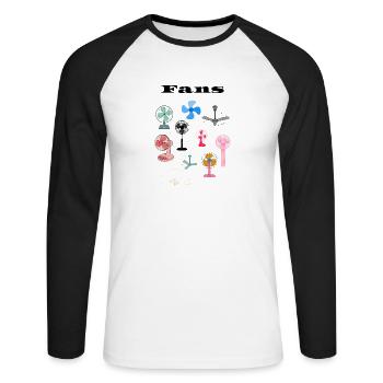A selection of fans - Unisex Long Sleeve Baseball T-Shirt - white/black - Front - Nik (191cm)