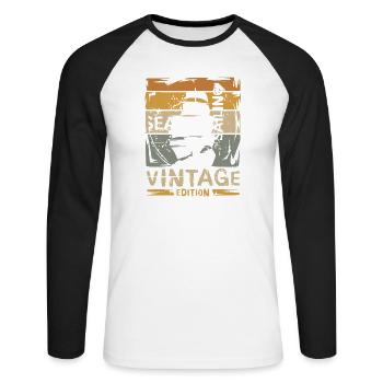 Sailing Vintage Edition – Retro Segeln Design - Unisex Long Sleeve Baseball T-Shirt - white/black - Front - Nik (191cm)