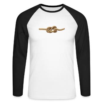 13 nœuds - T-shirt baseball manches longues Homme - blanc/noir - Devant - Nik (191cm)