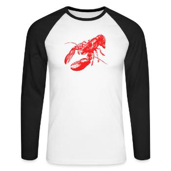 Conception graphique audacieuse de homard rouge - T-shirt baseball manches longues Homme - blanc/noir - Devant - Nik (191cm)