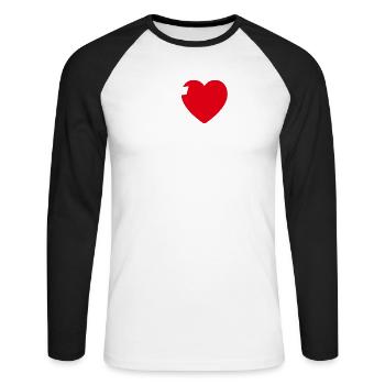 Ich liebe Sauerteig - Unisex Baseballshirt langarm - Weiß/Schwarz - Vorne - Nik (191cm)