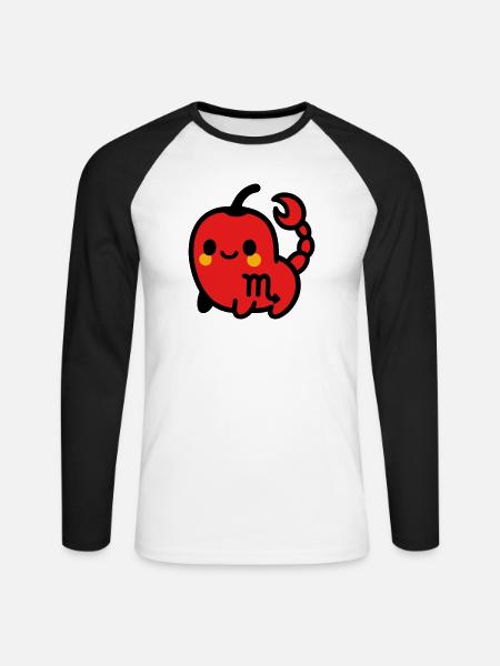 Sweet Chili Scorpion - Unisex Long Sleeve Baseball T-Shirt - white/black