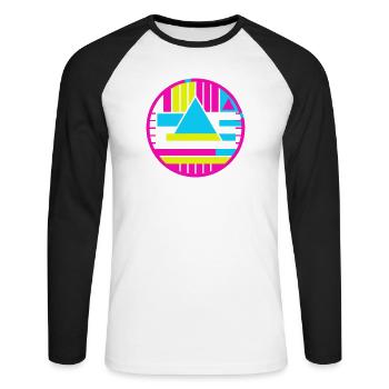 Test Mark New Wave - Unisex Long Sleeve Baseball T-Shirt - white/black - Front - Nik (191cm)