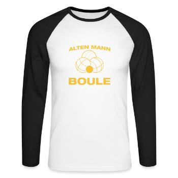 Playing boules Grandpa Petanque Boule player - Unisex Long Sleeve Baseball T-Shirt - white/black - Front - Nik (191cm)