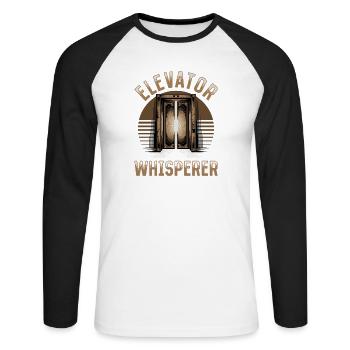 Elevator toddler & kids - Unisex Baseballshirt langarm - Weiß/Schwarz - Vorne - Nik (191cm)
