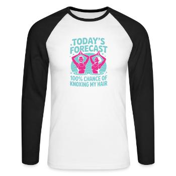 Synchronschwimmen Kunstschwimmen Wassersport - Unisex Baseballshirt langarm - Weiß/Schwarz - Vorne - Nik (191cm)