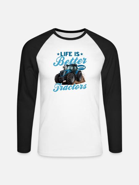 Tractor Kids Farm Lifestyle - Unisex Baseballshirt langarm - Weiß/Schwarz