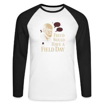Future psychologist diagnose me - Unisex Long Sleeve Baseball T-Shirt - white/black - Front - Nik (191cm)