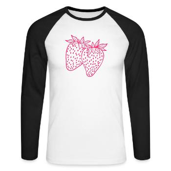 Strawberry neon - Unisex Long Sleeve Baseball T-Shirt - white/black - Front - Nik (191cm)