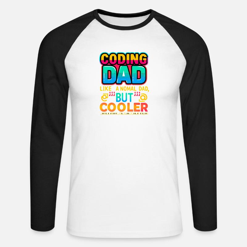 Programmieren Papa Cooler, Programmierer - Unisex Baseballshirt langarm - Weiß/Schwarz