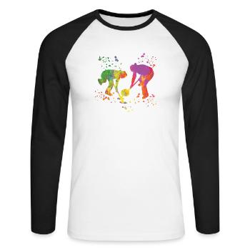 Curler Winter Sports Curling - Unisex Long Sleeve Baseball T-Shirt - white/black - Front - Nik (191cm)