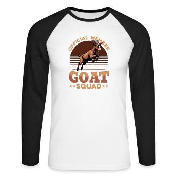 Funny Farm Animal Goat - Unisex Long Sleeve Baseball T-Shirt - white/black - Front - Nik (191cm)