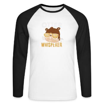 Sea Otter Whisperer - Unisex Long Sleeve Baseball T-Shirt - white/black - Front - Nik (191cm)