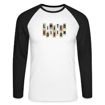 Édition Limitée 2008 18ème Anniversaire Cadeau - T-shirt baseball manches longues Homme - blanc/noir - Devant - Nik (191cm)