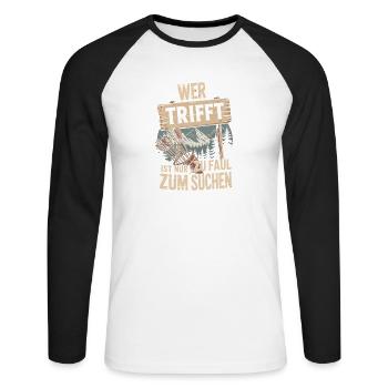 Archery design for archers and courses - Unisex Long Sleeve Baseball T-Shirt - white/black - Front - Nik (191cm)