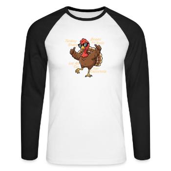 Laissez-moi voir cet humour automnal de casserole - T-shirt baseball manches longues Homme - blanc/noir - Devant - Nik (191cm)