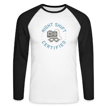 Schlaftechnologe Polysomnographic Tech Rpsgt - Unisex Baseballshirt langarm - Weiß/Schwarz - Vorne - Nik (191cm)