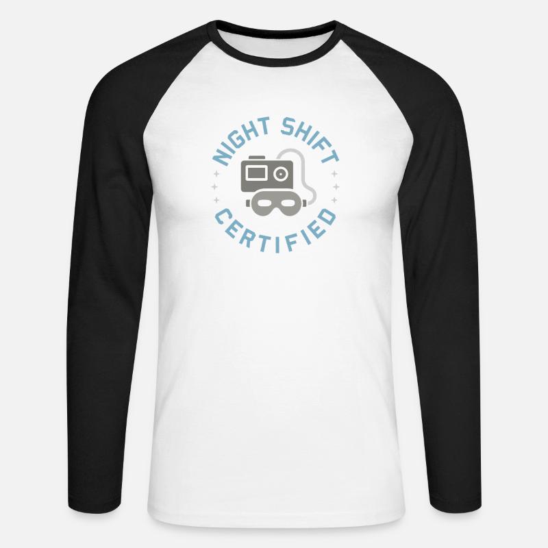 Technologue du sommeil, technicien polysomnographique, Rpsgt - T-shirt baseball manches longues Homme - blanc/noir