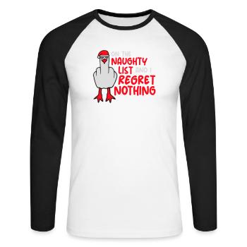 Sur la liste des vilains et je ne regrette rien Böse Möwe - T-shirt baseball manches longues Homme - blanc/noir - Devant - Nik (191cm)