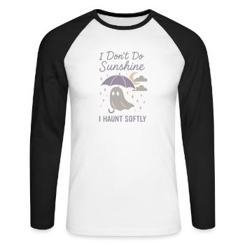 Effrayant Doux Pastel Goth Kawaii Halloween Mignon - T-shirt baseball manches longues Homme - blanc/noir - Devant - Nik (191cm)