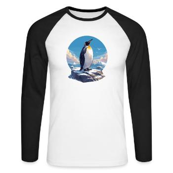 Pingouins Pingouin - T-shirt baseball manches longues Homme - blanc/noir - Devant - Nik (191cm)