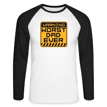 Le pire papa de tous les temps Drôle Sarcastique Papa pour la fête des pères - T-shirt baseball manches longues Homme - blanc/noir - Devant - Nik (191cm)