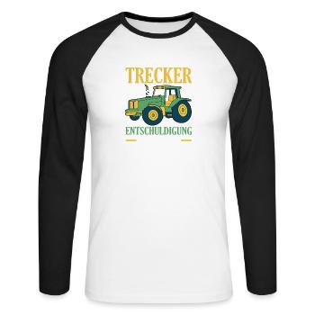 Conducteur de tracteur Agriculteur amateur Tracteur Hommes Dire - T-shirt baseball manches longues Homme - blanc/noir - Devant - Nik (191cm)