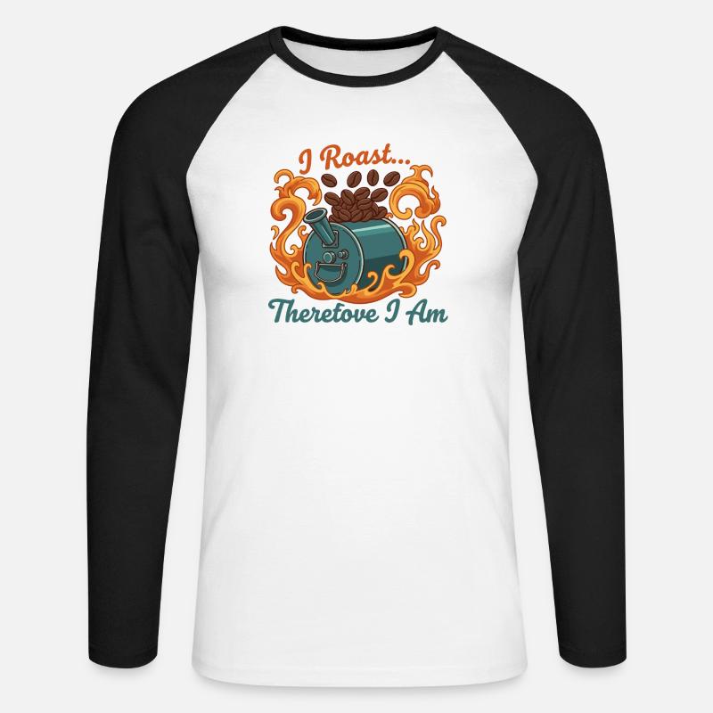 Ich röste, also bin ich - Unisex Baseballshirt langarm - Weiß/Schwarz