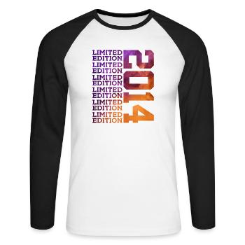 12 ANS ÉDITION LIMITÉE 2014 12E ANNIVERSAIRE - T-shirt baseball manches longues Homme - blanc/noir - Devant - Nik (191cm)