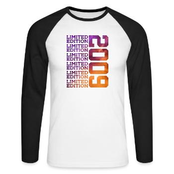 17 ANS ÉDITION LIMITÉE 2009 17E ANNIVERSAIRE - T-shirt baseball manches longues Homme - blanc/noir - Devant - Nik (191cm)