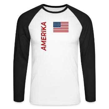 Boston - T-shirt baseball manches longues Homme - blanc/noir - Devant - Nik (191cm)